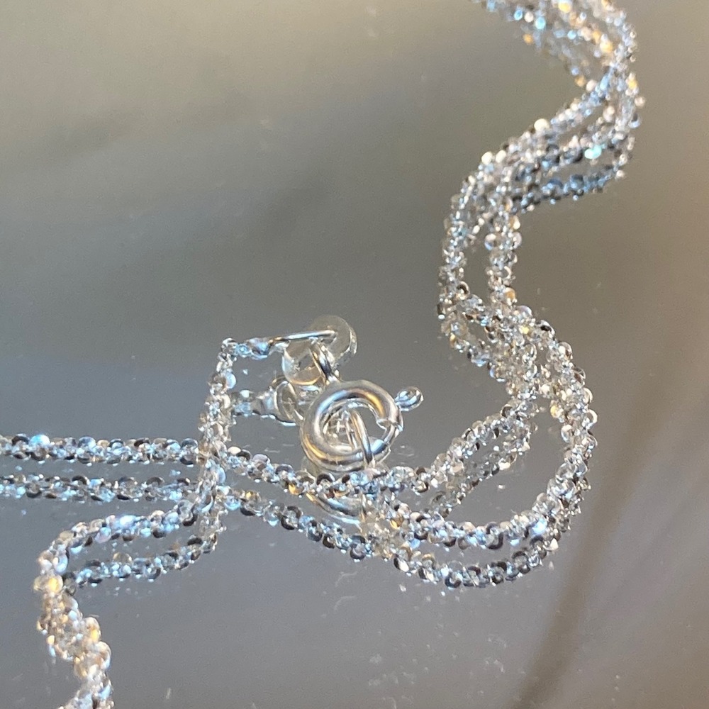 JTV Rose Gold Tone Cubic Zirconia 24 Inch Chain Necklace Thin Delicate Sparkle